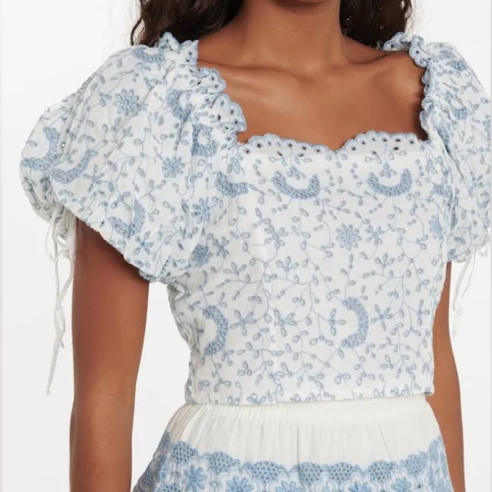 Love Shack Fancy Melinda Broderie top